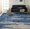 Calvin Klein ck001 river flow rfv01 blue grey Blue, Grey Living Room Floral Rug.