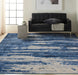 Calvin Klein ck001 river flow rfv01 blue grey Blue, Grey Living Room Floral Rug.