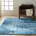 Calvin Klein ck001 river flow rfv02 teal ivory blue Blue, Ivory, Teal Living Room Floral Rug.