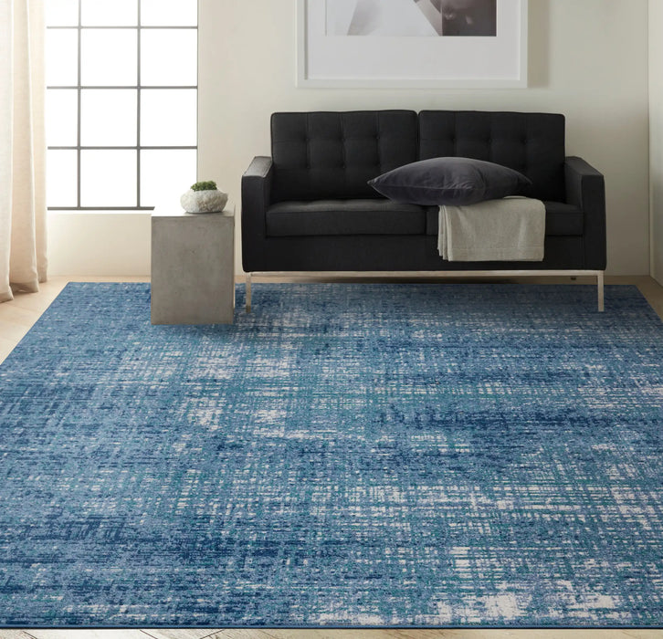 Calvin Klein ck001 river flow rfv02 teal ivory blue Blue, Ivory, Teal Living Room Floral Rug.