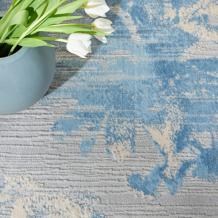 Calvin Klein ck005 enchanting ech01 grey sky Blue, Grey Living Room  Rug.