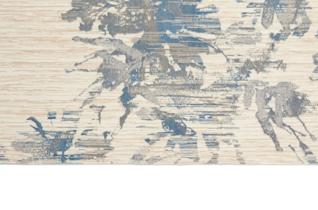 Calvin Klein ck005 enchanting ech01 ivory grey blue Blue, Grey, Ivory, Multicoloured Living Room  Rug.