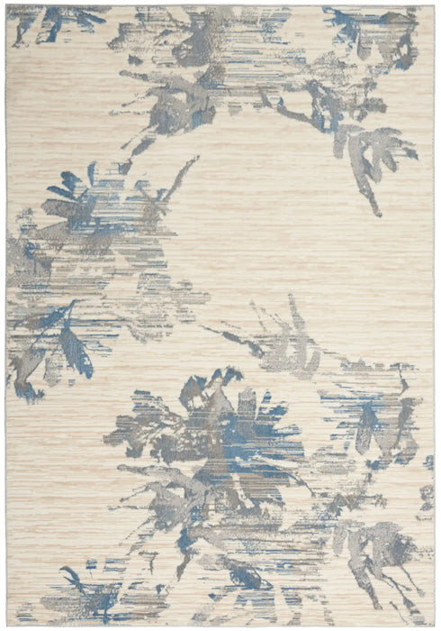 Calvin Klein ck005 enchanting ech01 ivory grey blue Blue, Grey, Ivory, Multicoloured Living Room  Rug.