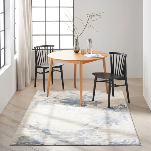 Calvin Klein ck005 enchanting ech01 ivory grey blue Blue, Grey, Ivory, Multicoloured Living Room  Rug.
