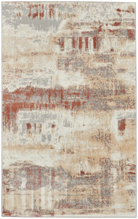 Calvin Klein ck005 enchanting ech02 grey rust Grey, Multicoloured, Red Living Room  Rug.