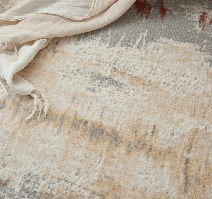 Calvin Klein ck005 enchanting ech02 grey rust Grey, Multicoloured, Red Living Room  Rug.