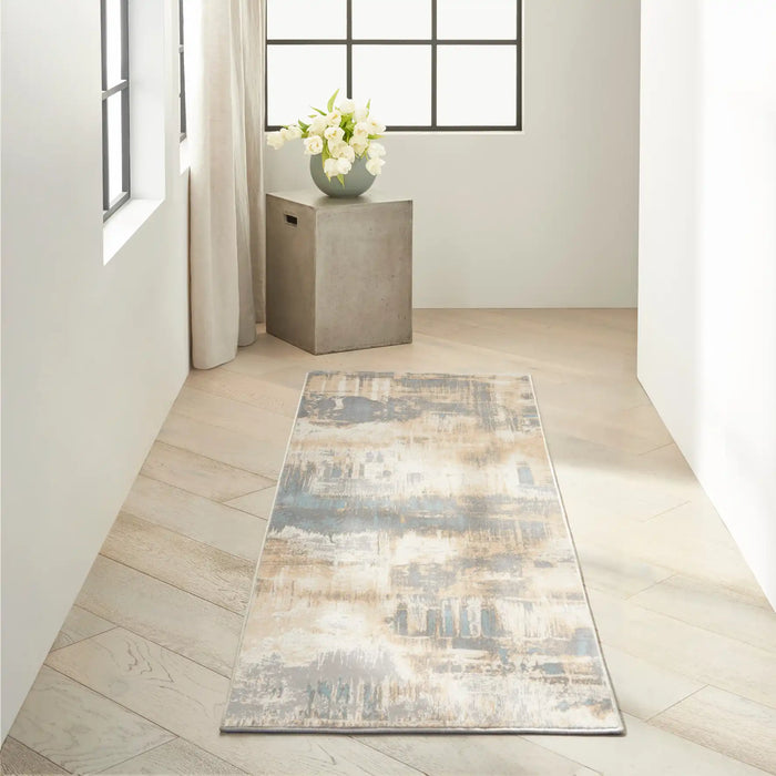 Calvin Klein ck005 enchanting ech02 ivory seaglass Ivory, Multicoloured Living Room  Rug.