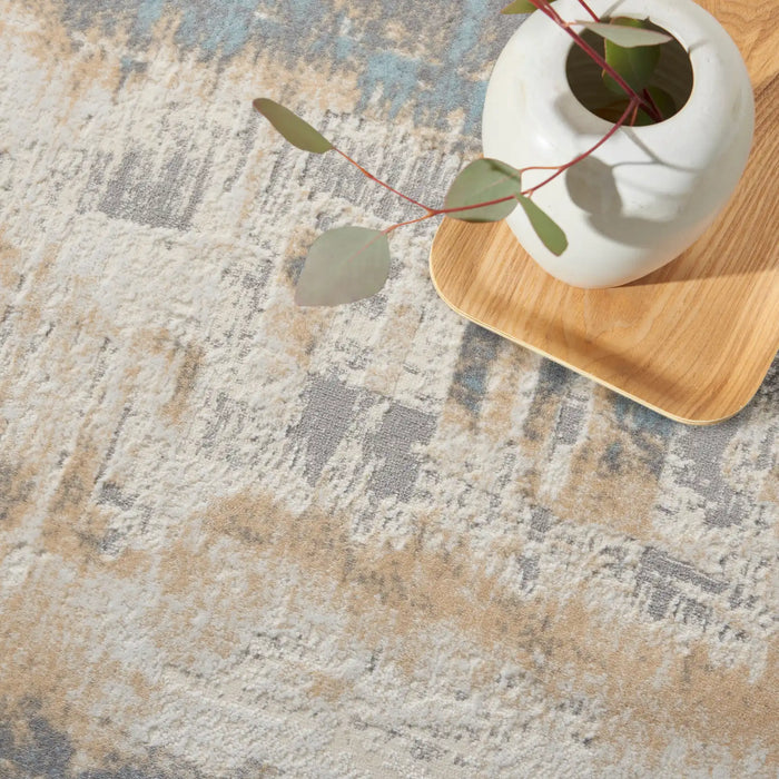 Calvin Klein ck005 enchanting ech02 ivory seaglass Ivory, Multicoloured Living Room  Rug.