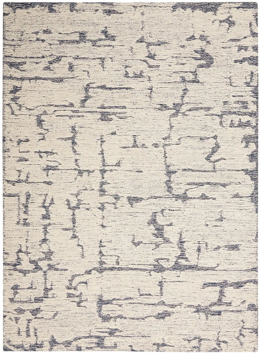 Calvin Klein ck009 sculptural scl01 blue Blue, Ivory Living Room Wool Rug.