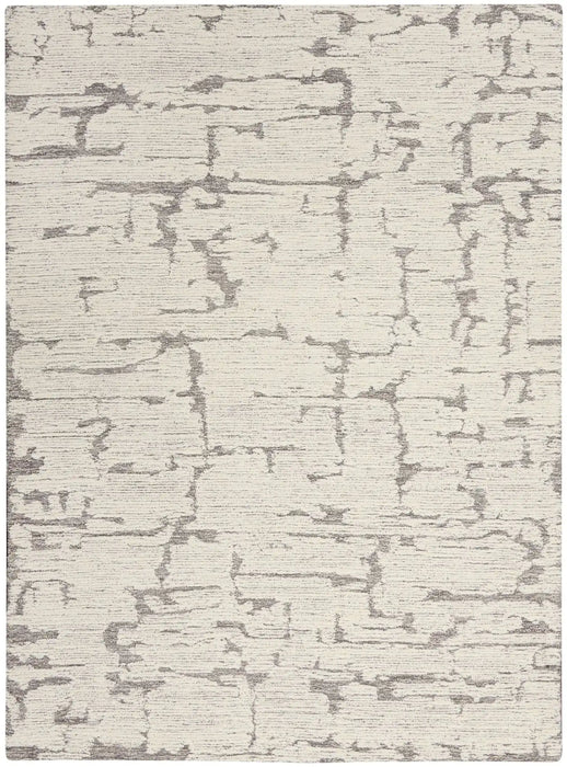 Calvin Klein ck009 sculptural scl01 grey Grey, Ivory Living Room Wool Rug.