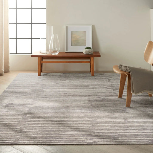 Calvin Klein ck010 linear lnr01 grey Grey Living Room Striped Rug.
