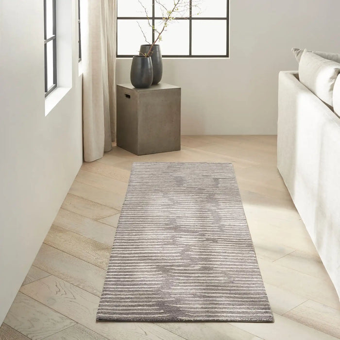 Calvin Klein ck010 linear lnr01 grey Grey Living Room Striped Rug.