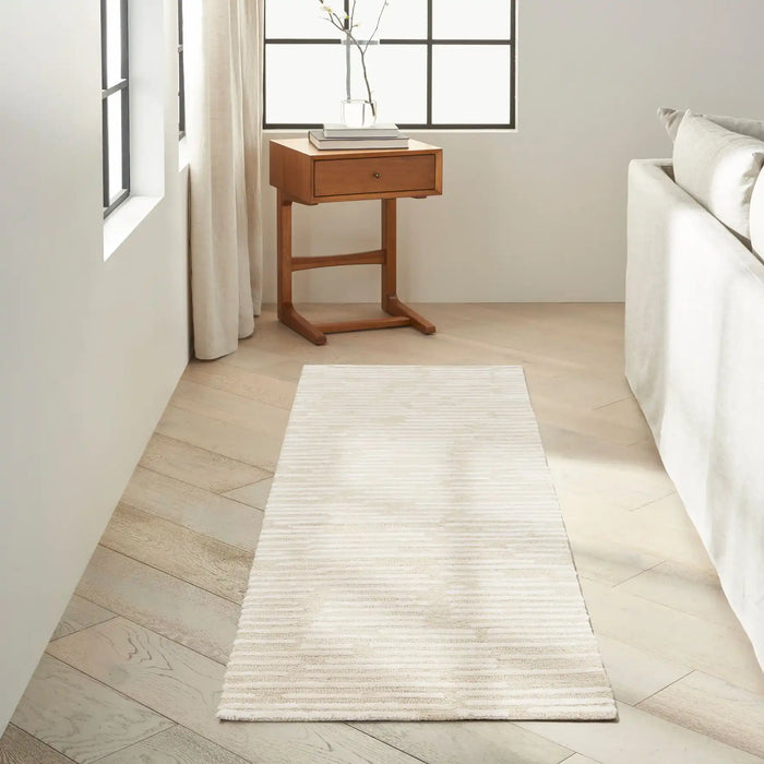 Calvin Klein ck010 linear lnr01 ivory Ivory Living Room Striped Rug.