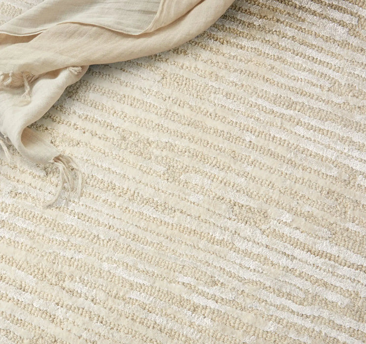 Calvin Klein ck010 linear lnr01 ivory Ivory Living Room Striped Rug.