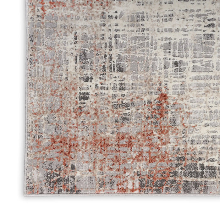 Calvin Klein ck022 infinity ifn01 rust multi Grey, Multicoloured, Orange Living Room  Rug.