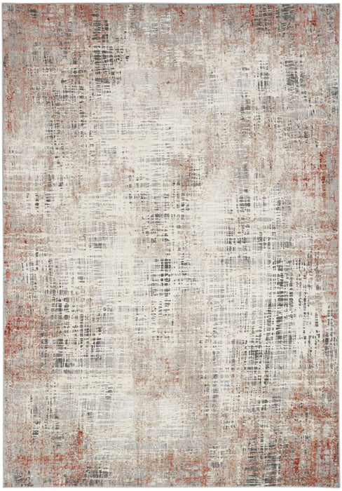 Calvin Klein ck022 infinity ifn01 rust multi Grey, Multicoloured, Orange Living Room  Rug.