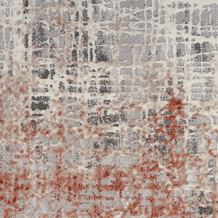 Calvin Klein ck022 infinity ifn01 rust multi Grey, Multicoloured, Orange Living Room  Rug.
