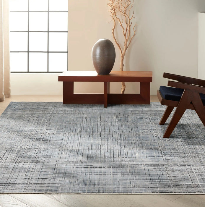Calvin Klein ck50 balian ck54 blue Blue Living Room Geometric Rug.