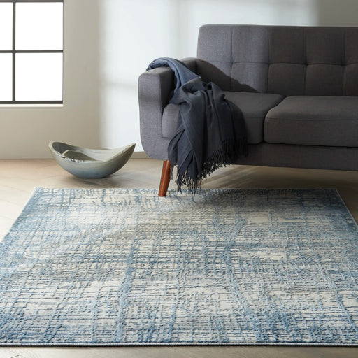Calvin Klein ck950 rush ck950 ivory blue Blue, Ivory Living Room  Rug.