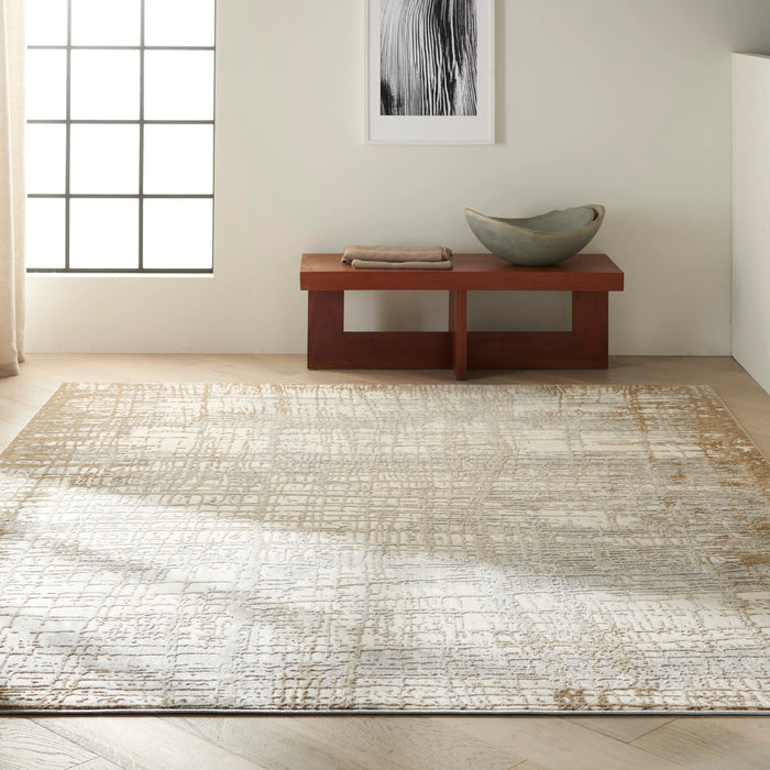 Calvin Klein ck950 rush ck950 ivory taupe Brown, Ivory Living Room  Rug.