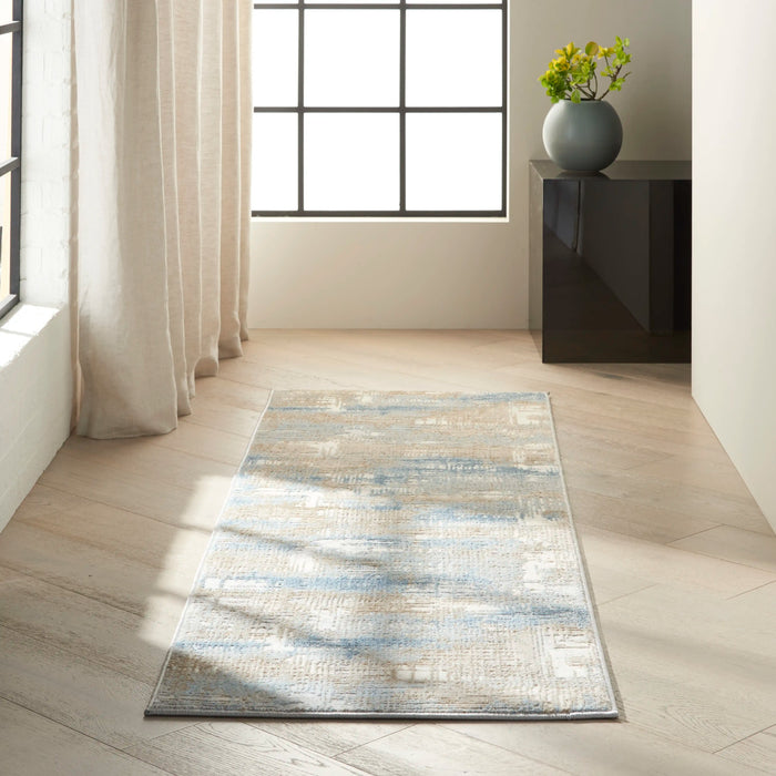 Calvin Klein ck950 rush ck951 blue beige Blue, Beige Living Room  Rug.