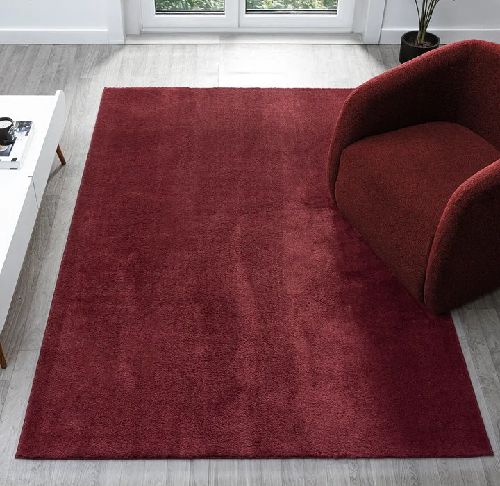 Simple Rug Red Comfy Red Rug | Washable & Hard-wearing — RugsDirect Online