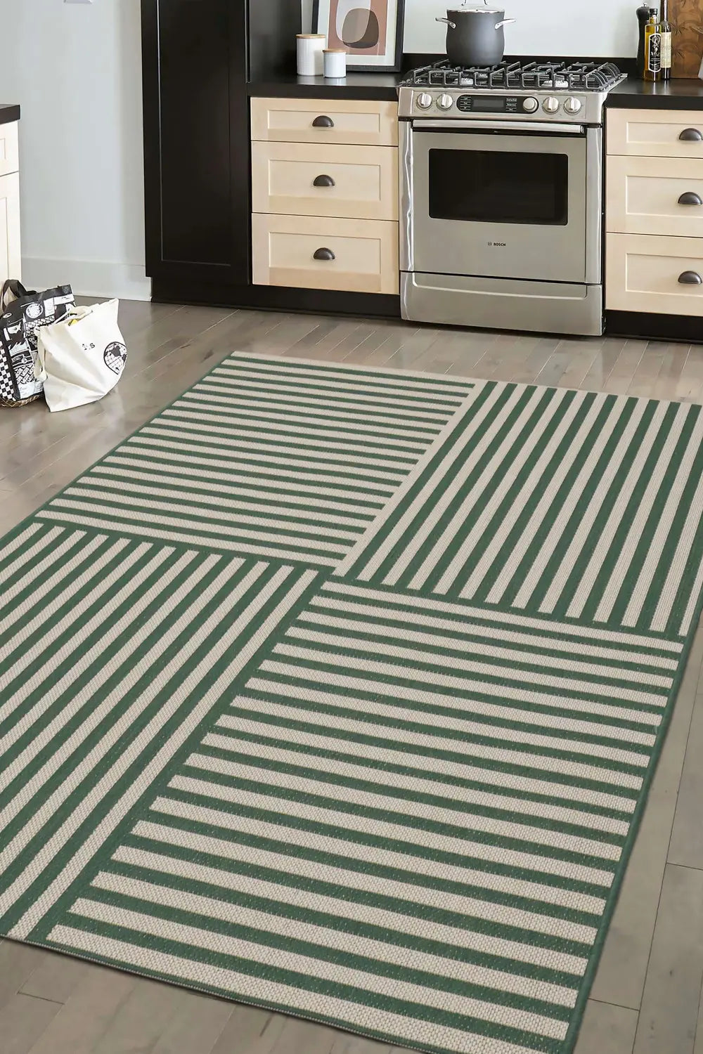 COUNTY MULTI STRIPE GREEN Green Rug — RugsDirect Online