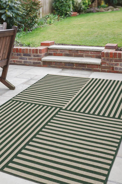 COUNTY MULTI STRIPE GREEN Indoor/Outdoor