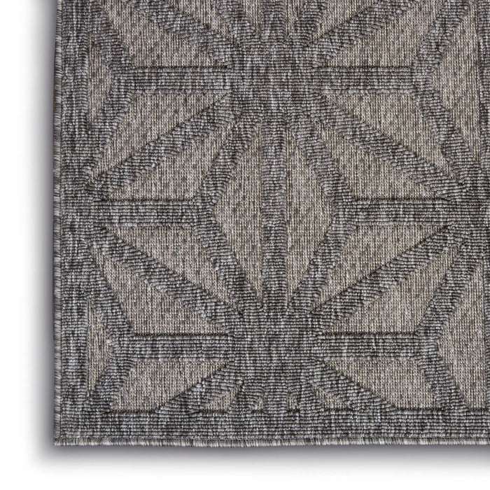 Nourison cozumel outdoor czm01 dark grey Grey Living Room Geometric Rug.