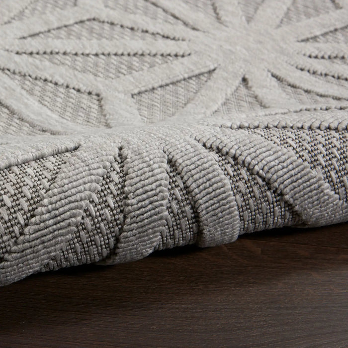 Nourison cozumel outdoor czm01 light grey Grey Living Room Geometric Rug.