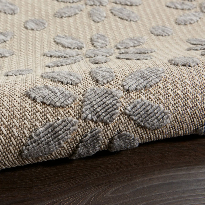 Nourison cozumel outdoor czm03 cream Grey, Ivory Living Room Geometric Rug.