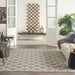 Nourison cozumel outdoor czm03 cream Grey, Ivory Living Room Geometric Rug.