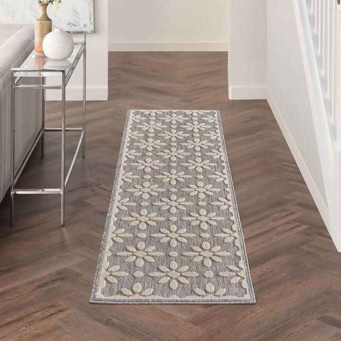 Nourison cozumel outdoor czm03 grey Grey Living Room Geometric Rug.
