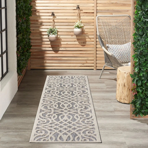 Nourison cozumel outdoor czm04 grey Grey Living Room Geometric Rug.
