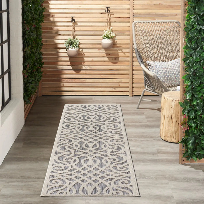 Nourison cozumel outdoor czm04 grey Grey Living Room Geometric Rug.