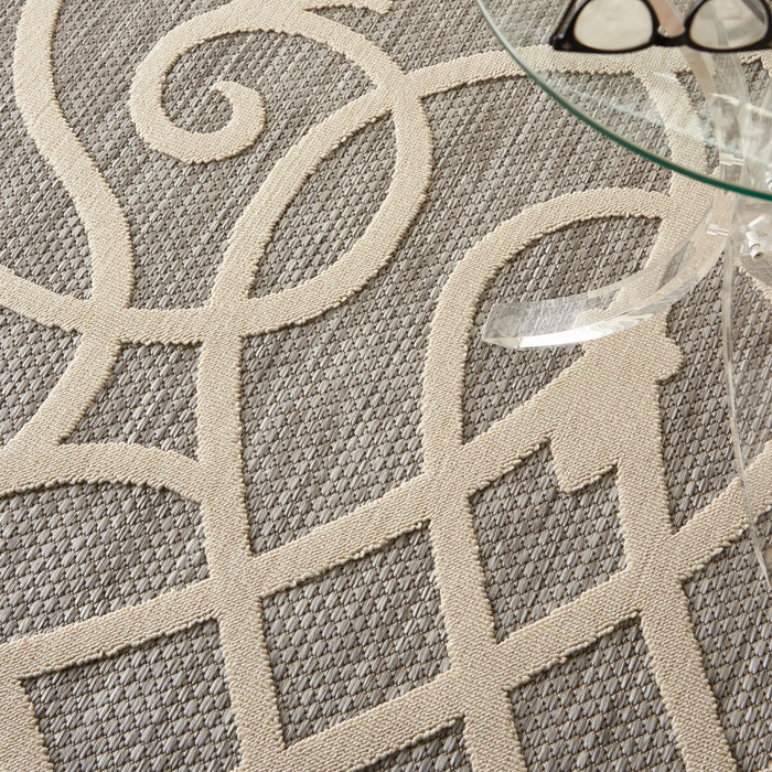 Nourison cozumel outdoor czm04 grey Grey Living Room Geometric Rug.