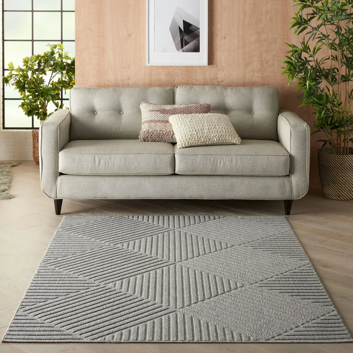 Nourison cozumel outdoor czm05 light grey Grey Living Room Geometric Rug.