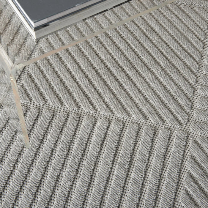 Nourison cozumel outdoor czm05 light grey Grey Living Room Geometric Rug.