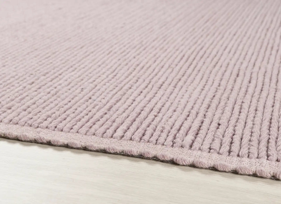 Origins cable new blush Pink Living Room Wool Rug.