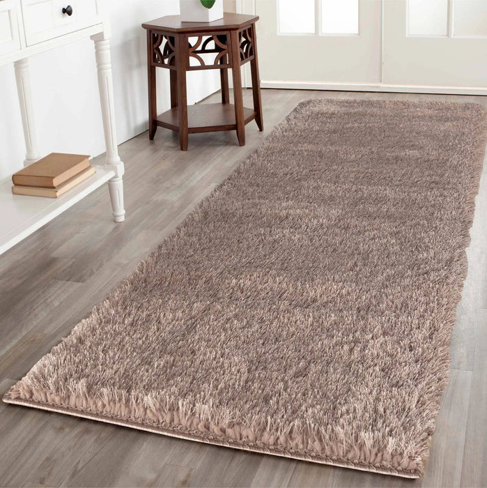 Serdim Rugs california 600 bronze Brown Living Room Shaggy Rug.