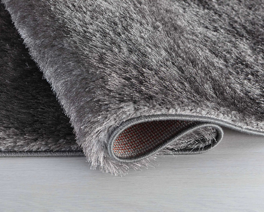 Serdim Rugs california 600 silver Grey Living Room Shaggy Rug.