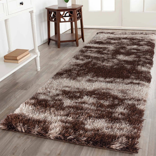 Serdim Rugs california 610 bronze Brown Living Room Shaggy Rug.