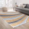 Serdim Rugs california 620 ochre Grey, Yellow Living Room Shaggy Rug.
