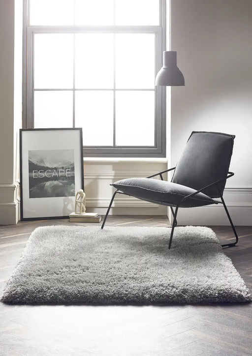 Origins callie silver Grey Living Room Shaggy Rug.