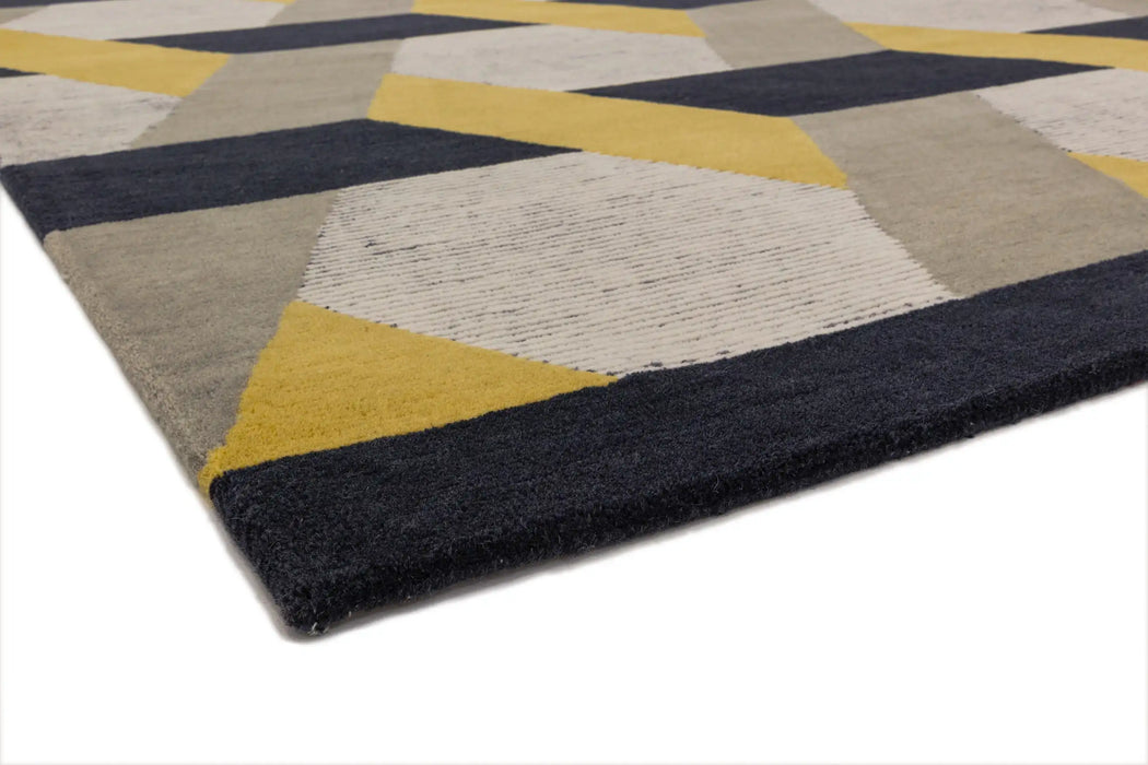 Asiatic camden gold Grey, Yellow Living Room Geometric Rug.