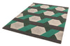 Asiatic camden green Green, Grey Living Room Geometric Rug.