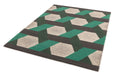 Asiatic camden green Green, Grey Living Room Geometric Rug.