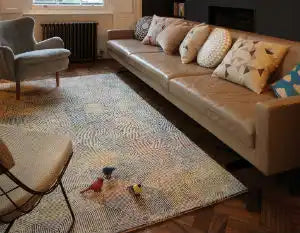 Asiatic camden cream multi Multicoloured Living Room Geometric Rug.