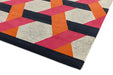 Asiatic camden orange Grey, Orange Living Room Geometric Rug.