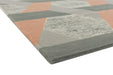 Asiatic camden pink Grey, Pink Living Room Geometric Rug.
